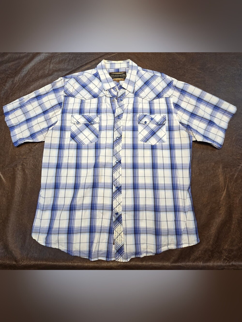 Men's Western Plaid Short Sleeve Button Down